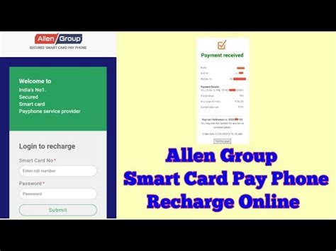 allen group smart card pay phone recharge|Allen Group SmartCard Recharge Process .